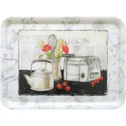 Lashuma Tablett Landhaus, Kunststoff, (1-tlg), Esstablett aus Italien weiß 50x37 cm weiß 37 cm x 50 cm x 2 cm