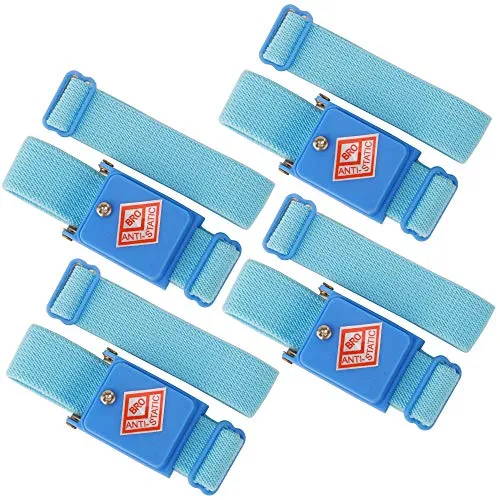 GTIWUNG 4 Stück Schnurlos Anti-Statisch Armband,Blau Antistatik-Armband, Antistatische Armbänder,Antistatisches Armband Kabellos, Antistatisches Drahtloses Handgelenk Bügel für Empfindliche Elektronik
