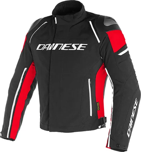 Dainese Racing 3 D-Dry Motorrad Textiljacke - Black/Red, Größe 52 - Schutzjacken mit 100% Nylon für optimale Wetterbeständigkeit und Komfort bei jeder Fahrt.