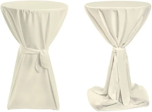 TexDeko Stehtischhusse Premium für Bistrotisch mit Schleifenband Bartisch-Überzug blickdicht, unifarben, Farbe & Durchmesser: nach Wahl