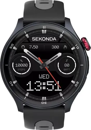 Sekonda 47 mm Active Pro GPS-Smartwatch, Schwarz