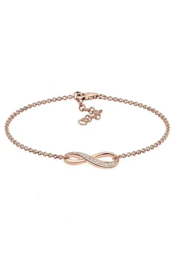 Elli Armband Infinity - Unendlichkeit mit Zirkonia 925 Silber - Elegantes Silberarmband mit Infinity-Anhänger und funkelnden Zirkonia-Steinen, ideal für stilbewusste Frauen. Mit Verlängerungskette für perfekten Sitz.