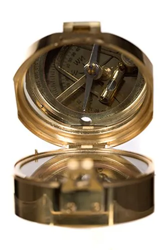 Dekorativer voll Funktionsfähiger großer nautischer Kompass 13021 aus Messing in edler Geschenk Holzbox Nautik Optik, Boot, Schiff, Maritim, Nostalgie