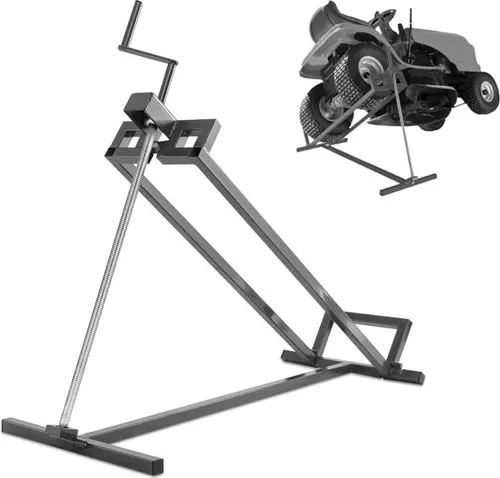 COSTWAY Rasentraktor Heber Hebevorrichtung bis 400kg, 50° stufenlos verstellbar, faltbar, Hebebühne Metall, Reinigungshilfe, Rasentraktorheber Schwarz