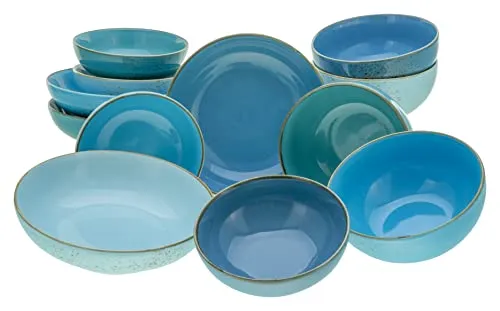 CreaTable 23413 Serie Nature Collection AQUA Bowl Set in türkis von CreaTable