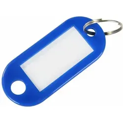 Hmf 1900-05 Schlüsselanhänger Inkl. Schlüsselring Und Beschriftungsstreifen, 5 X 2,2 X 0,26 Cm, Blau