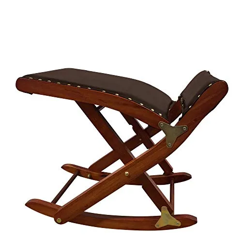MEDOSAN Beinschaukel | Beinwippe | Relaxschaukel | zusammenklappbar | Massivholz | mit hochwertigem Kunstleder-Bezug | 3fach höhenverstellbar