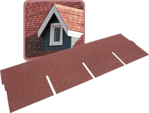 DAPRONA Dachschindeln selbstklebend Rechteck Rot 1m x 32cm in rot von DAPRONA