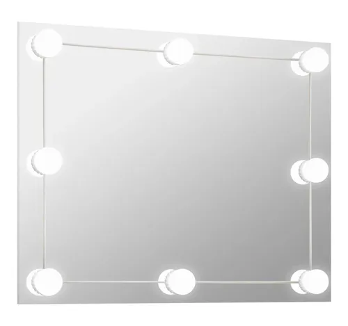 furnicato Wandspiegel mit LED 70x50 cm in Silber - Moderner Wandspiegel mit praktischer LED-Beleuchtung für Schlafzimmer oder Wohnzimmer. Der geschliffene Rand sorgt für Eleganz. Mit verschiedenen Farbmodi für individuelle Lichtakzente und einfache Montage.