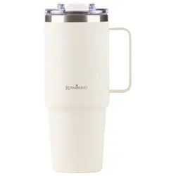 ROSMARINO Thermobecher XL 870ml Edelstahl - Thermobehälter mit doppelwandiger Isolierung, hält Getränke bis zu 11 Stunden kalt und 7 Stunden warm - ideal für unterwegs!
