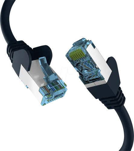EFB RJ45 PATCHKABEL mit CAT7 ROHKABEL SCHWARZ 1m
