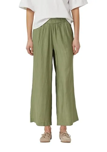 s.Oliver 7/8-Hose Strukturierte Culotte mit Elastikbund in grün von s.Oliver
