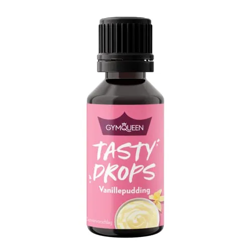 GymQueen Tasty Drops, Vanillepudding, Flavour Drops ohne Kalorien, 30ml