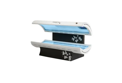 Hapro Heimsolarium Topaz 24/1 C mit Gesichtsbräuner - Das Hapro Topaz 24/1 C ist ein kompaktes Heimsolarium mit 20 Bräunungslampen und einem 400W Gesichtsbräuner. Ideal für entspannte Sonnenmomente zu Hause und optimal für eine gleichmäßige Bräunung.