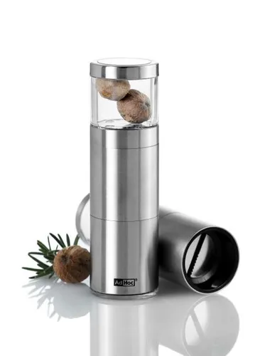 AdHoc Geschenkset MUSKATINO - Manuelle Muskatmühle mit 3 Muskatnüssen, ideal für feine Gewürzverfeinerung in der Küche