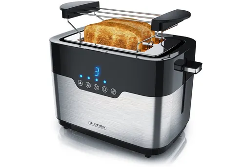 Arendo Toaster Edelstahl mit LED Anzeige in silber von Arendo