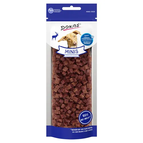 Dokas Hirschfleisch Minis 60 g, Hundesnack, UVP 2,29 EUR, NEU