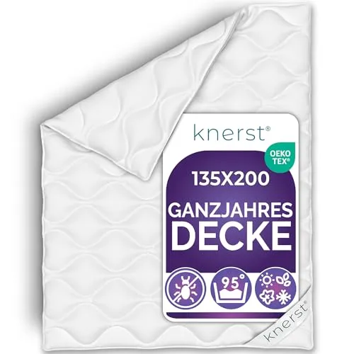KNERST Microfaserbettdecke – Ganzjahresdecke 135x200, 155x220 - Bettdecken für alle Jahreszeiten, allergikerfreundlich, atmungsaktiv und temperaturausgleichend für erholsamen Schlaf!