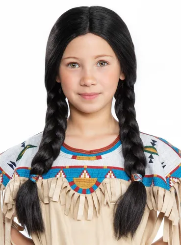 Nscho-tschi Perücke für Kinder in schwarz von MASKWORLD