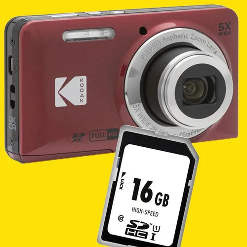 KODAK Pixpro FZ55 Digitalkamera rot mit 16 MP und 5X Zoom - Kompakte Digitalkamera mit 16 MP und 5X optischem Zoom für beeindruckende Fotos. Ideal für Einsteiger und Hobbyfotografen, mit 2 Jahren Herstellergarantie.