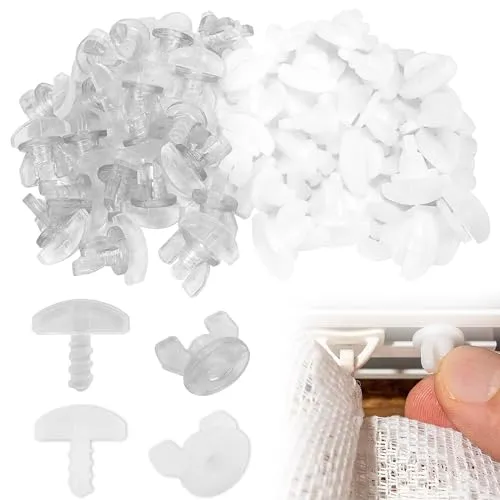 Stück Gardinen Feststeller Gardinenstopper für Schienensysteme Zwischenfeststeller Gardinen Feststeller für Schienen Gardinenleiste Stopper (Weiß,Transparent) 40