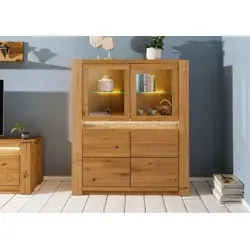 Highboard Wildeiche KENT 123x40x142 braun geölt