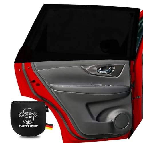 Sonnenschutz Auto Baby • ZERTIFIZIERTER UPF+ UV-Schutz • Nachhaltiges & Hochwertiges GSM105+ Nylon • Doppelte Schutzwirkung • Deutsches Design • Sonnenschutz Auto Kinder, Netz für Seitenfenster