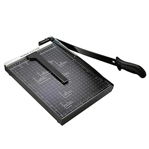 Nictemaw Papierschneider A4 Profi Hebelschneider, Metall Schneidegerät 32x25x3cm, Rollenschneider Fotoschneider für Schule & Büro