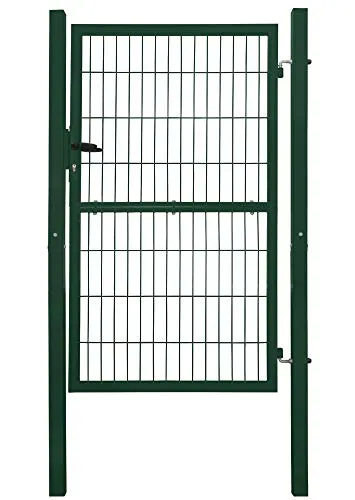 V2Aox Gartentor Gartentür Zauntür Zauntor Gartenpforte Quadratrohr Anthrazit Grün mit Schloss, Farbe/Türhöhe:Grün / 160 cm