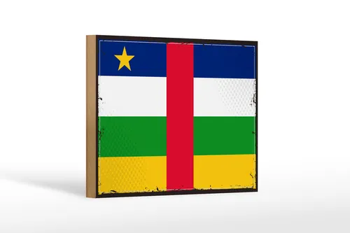 Holzschild Flagge Zentralafrikanischen Republik 18x12 cm R Deko Schild