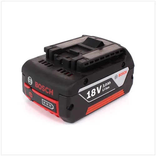 Bosch GBA 18 V 3 Ah Akku - Zubehör für Elektrowerkzeug, leistungsstarker 3000 mAh Li-Ion Einschubakku für längere Betriebszeiten und mehr Effizienz bei Ihren Projekten.