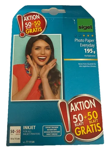 InkJet-Everyday-Foto-Papier 10 x 15 cm sigel T1154 100 Blatt