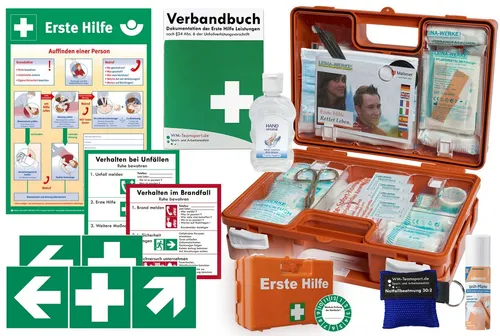 WM-Teamsport Erste-Hilfe-Koffer M5 QUICK - Erste Hilfe Koffer nach DIN 13157, robust und mobil, mit praktischer Prüfplakette und umfangreicher Ausstattung für Betriebe und Fahrzeuge. Ideal für den schnellen Einsatz!