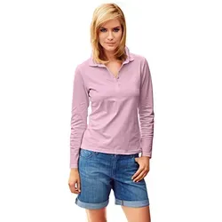 heine Langarm Poloshirt in Rosa Größe 50