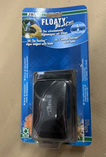 JBL Floaty Blade L Scheibenreiniger Aquarium - Effektiver Scheibenreiniger für Aquarien von 8-15 mm Stärke: Mit schwimmendem Innenelement und patentiertem Kantenschutz für kratzfreie Reinigung und mühelosen Zugang zu schwer erreichbaren Stellen.
