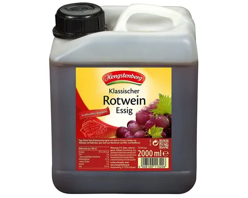 Hengstenberg Essig, Hengstenberg Rotwein Essig kraftvoll würziger Gesschmack 2000ml