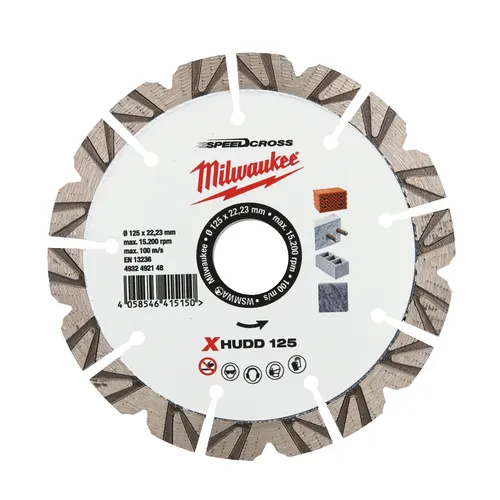 Milwaukee Diamanttrennscheibe für harte Materialien Speedcross XHUDD 125 mm Scheibendurchmesser: 125 mm