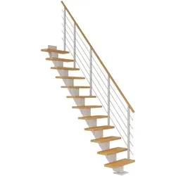 Dolle Mittelholmtreppe Frankfurt Buche Weiß GH bis 301 cm in weiß von DOLLE