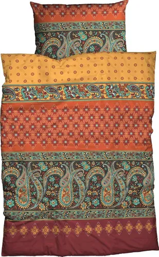 CASATEX Fein-Biber Bettwäsche Murillo 135 cm x 200 cm - kuschelig weiches 2-tlg. Set mit Paisley-Motiven, schadstoffgeprüft und waschbar bei 60 Grad