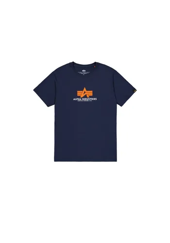 ALPHA INDUSTRIES Basic T-Shirt BL Rubber - Herren T-Shirt in ultra navy - Herren-Shirts, lässiger Style mit regulärer Passform und angenehmem Tragekomfort, ideal für den Alltag.