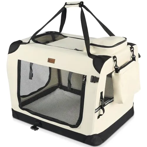 VOUNOT Faltbare Hundebox XL, Beige