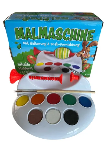 Ostereier Malmaschine Set: 8 Farben + Pinsel für kreatives Eierbemalen