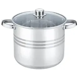 Edelstahl Kochtopf 8,5 L mit Glasdeckel – Universaltopf für Induktion