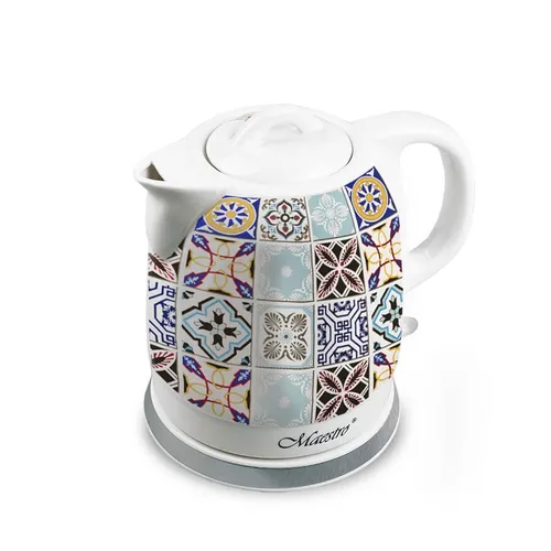 Keramikwasserkocher HOLIDAY IN PORTO 1,5L - Eleganter 1,5-Liter-Keramikwasserkocher mit 1200 W Leistung, der Geschmack nicht beeinflusst. Ideal für stilbewusste Teetrinker und Kaffeeliebhaber.