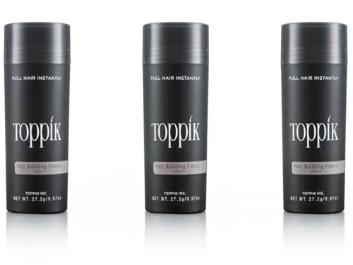 TOPPIK Haarverdichter 3x 27,5 g - Farbton Grau - TOPPIK Haarverdichter sorgt für sofort dickeres und volles Haar. Ideal bei dünnem Haar, einfach anzuwenden und leicht auswaschbar. Verleihen Sie Ihrem Haar mehr Fülle in Sekunden!