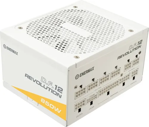 Enermax Revolution D.F.12 ETV850G-W Netzteil 850 Watt - Netzteile, 80 Plus Gold zertifiziert für hohe Effizienz, voll modular mit dünn/gesleevt Kabel für optimalen Luftstrom und saubere Verkabelung.