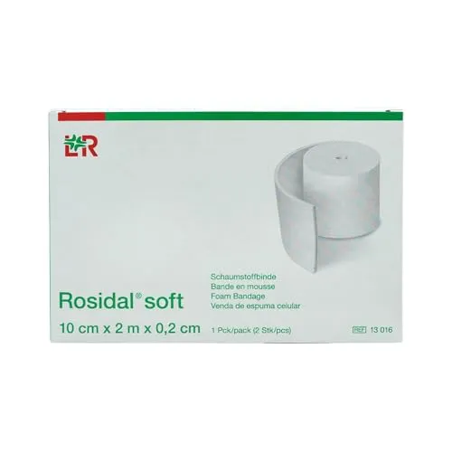 Rosidal Soft Binde 10x0,2 cmx2 m, 2 St - Binden für eine sanfte und atmungsaktive Wundversorgung, ideal für empfindliche Haut und optimalen Tragekomfort.