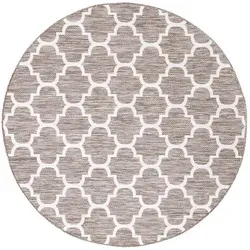 carpet city Outdoor-Teppich Beige, Rund 120x120 cm - Teppiche für den Außenbereich, pflegeleicht und UV-beständig, verwandeln Sie Ihre Terrasse in eine gemütliche Wohlfühloase.