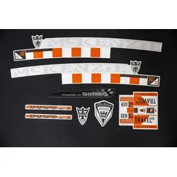 Fahrrad DEKOR Satz Aufkleber Rahmen frame Decal Sticker MC KENZIE orange silber - Orange/Silber