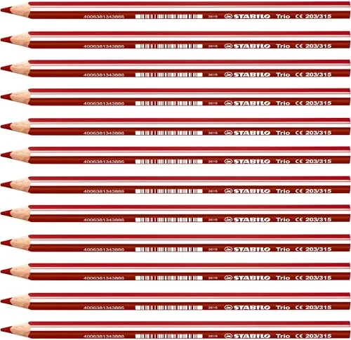 STABILO - Dreikant-Buntstift - Trio dick - 12er Pack - kirschrot